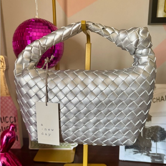 a new day Handbags - a new day Silver Woven Top-Handle Shoulder Bag